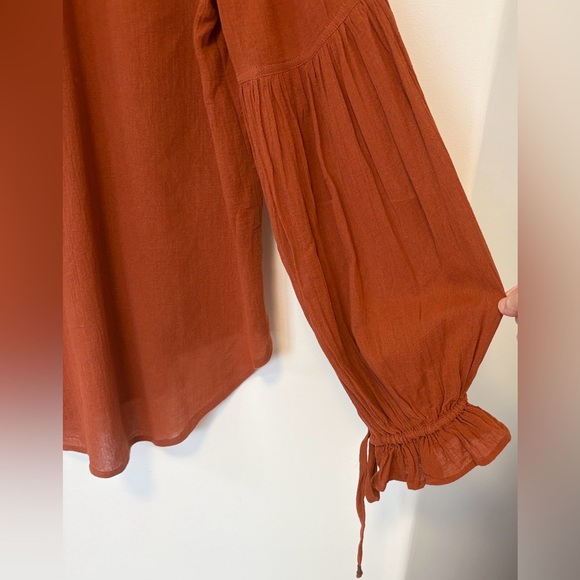 Free People flowy cotton button up blouse , sz : medium - Picture 4 of 8